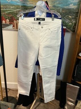Karl Lagerfeld Paris White Skinny Ankle Jeans Denim Size